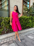 Dzama Cranberry Pink Mini Taffeta Dress